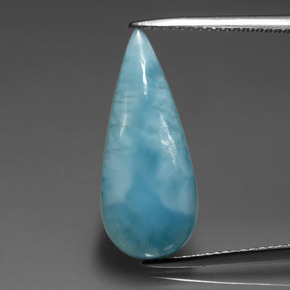 5.56 ct Blue Larimar Gemstone, Larimar Gem in Pear Cabochon Shape for Sale.