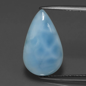 4.20 ct Blue Larimar Gemstone, Larimar Gem in Pear Cabochon Shape for Sale.