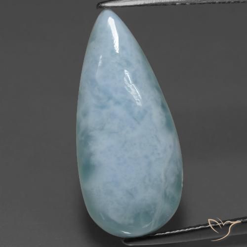 5.66 ct Pear Larimar, 20.1 x 9.3 mm From the Dominican Republic, Photo A