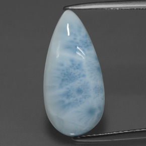 4.56 ct Green Larimar Gemstone, Larimar Gem in Pear Cabochon Shape for Sale.
