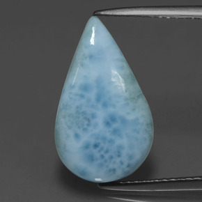 4.72 ct Blue Larimar Gemstone, Larimar Gem in Pear Cabochon Shape for Sale.