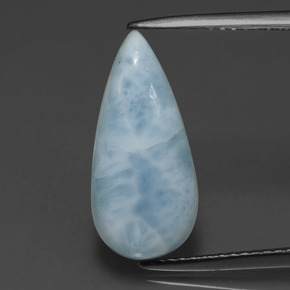 3.48 ct Blue Larimar Gemstone, Larimar Gem in Pear Cabochon Shape for Sale.