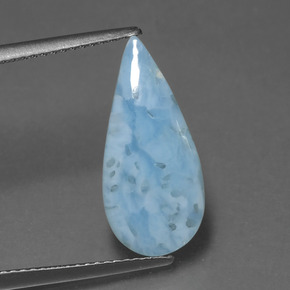 3.02 ct Blue Larimar Gemstone, Larimar Gem in Pear Cabochon Shape for Sale.
