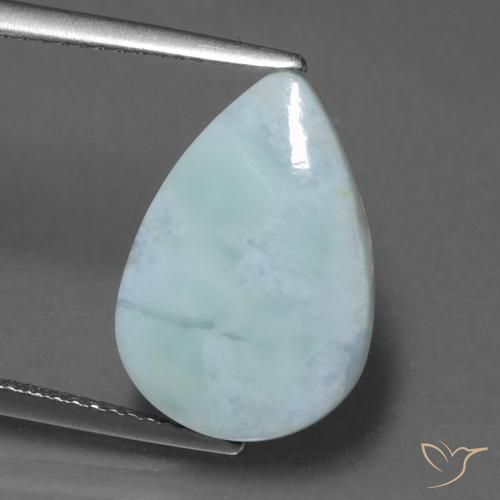 5.33 ct Pear Larimar, 16.4 x 11.3 mm From the Dominican Republic, Photo A