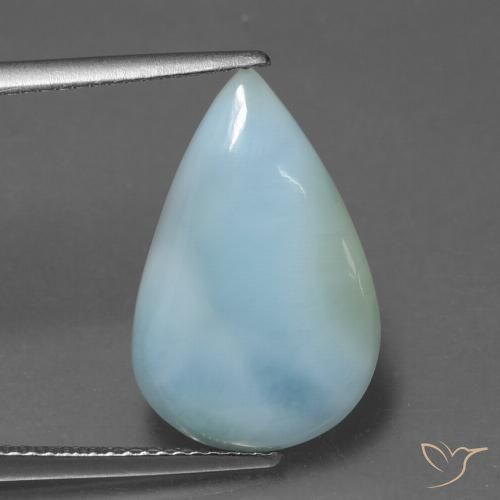4.79 ct Pear Larimar, 19.1 x 12.4 mm From the Dominican Republic, Photo A