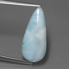 4.67 ct Blue Larimar Gemstone, Larimar Gem in Pear Cabochon Shape for Sale.