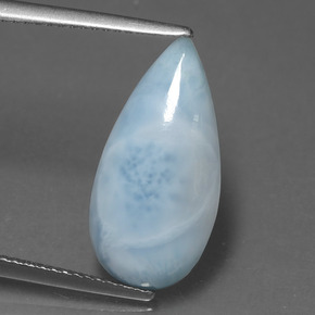 4.51 ct Blue Larimar Gemstone, Larimar Gem in Pear Cabochon Shape for Sale.