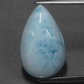 6.58 ct Blue Larimar Gemstone, Larimar Gem in Pear Cabochon Shape for Sale.