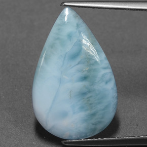 6.15 ct Blue Larimar Gemstone, Larimar Gem in Pear Cabochon Shape for Sale.