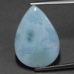 6.90 ct Blue Larimar Gemstone, Larimar Gem in Pear Cabochon Shape for Sale.