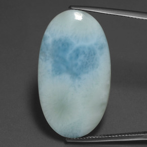 21.31 ct Blue Larimar Gemstone, Larimar Gem in Oval Cabochon Shape for Sale.