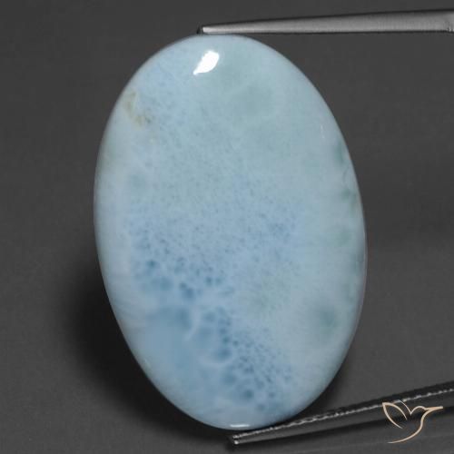 20.33 ct Oval Larimar, 30.1 x 20.2 mm From the Dominican Republic, Photo A