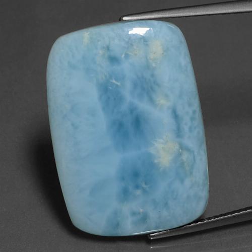 18.28ct Cushion Cabochon Blue Larimar from Dominican Republic, Dimension 26.1 x 18.6mm, Natural untreated Gemstone, Opaque Clarity, 1 piece Larimar in Aqua Blue Color, Mohs Hardness of 4.5 - 5, Photo A