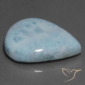 27.41 ct Turquoise Larimar Stone, Natural Larimar in Pear Cabochon Shape for Sale