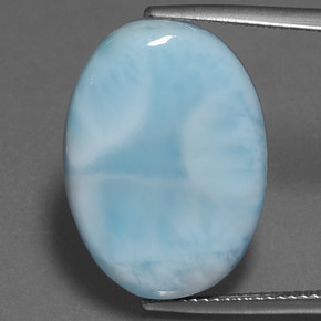 17.21 ct Blue Larimar Gemstone, Larimar Gem in Oval Cabochon Shape for Sale.