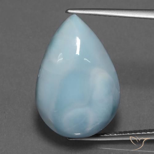 16.87ct Natural Baby Blue Larimar, Pear Shape, Opaque, Photo A