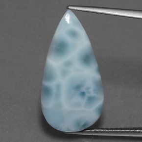 9.56 ct Blue Larimar Gemstone, Larimar Gem in Pear Cabochon Shape for Sale.