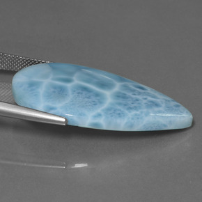 Larimar Gemstone in 37.8 x 22.4 mm Size for Sale, Larimar Stone in Blue Color