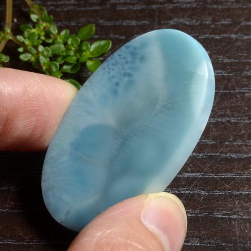 Larimar Gemstone in 39.4 x 24.8 mm Size for Sale, Larimar Stone in Light Blue Color