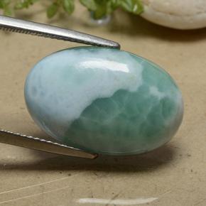 16.78 ct Green Larimar Stone, Natural Larimar in Oval Cabochon Shape for Sale