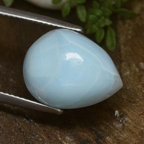 12.95 ct Blue Larimar Stone, Natural Larimar in Pear Cabochon Shape for Sale