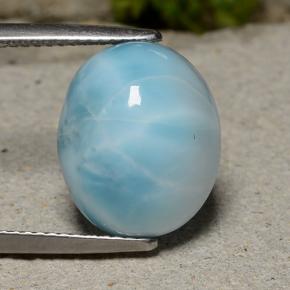 8.81 ct Blue Larimar Gemstone, Larimar Gem in Oval Cabochon Shape for Sale.