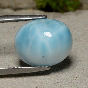 8.81 ct Blue Larimar Stone, Natural Larimar in Oval Cabochon Shape for Sale