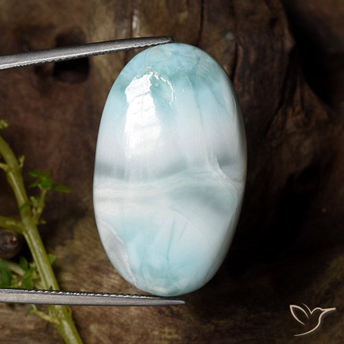 36.48 ct Oval Larimar, 31.4 x 18.9 mm From the Dominican Republic, Photo A