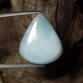 19.34 ct Blue Larimar Gemstone, Larimar Gem in Pear Cabochon Shape for Sale.