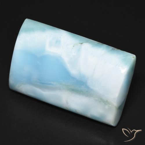 56.47 ct Blue Larimar Stone, Natural Larimar in Baguette Cabochon Shape for Sale