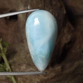 Larimar Gemstone in 30.6 x 15.8 mm Size for Sale, Larimar Stone in Green Blue Color