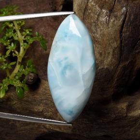 29.71 ct Blue Larimar Gemstone, Larimar Gem in Marquise Cabochon Shape for Sale.