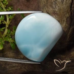 44.58 ct Blue Larimar Stone, Natural Larimar in Half Moon Cabochon Shape for Sale