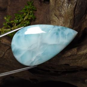 84.80 ct Blue Larimar Stone, Natural Larimar in Pear Cabochon Shape for Sale