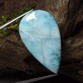 Larimar Gemstone in 46.5 x 27.2 mm Size for Sale, Larimar Stone in Light Sky Blue Color
