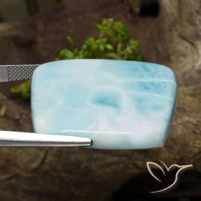 Larimar Gemstone in 31.4 x 30.1 mm Size for Sale, Larimar Stone in Sea Foam Blue Color