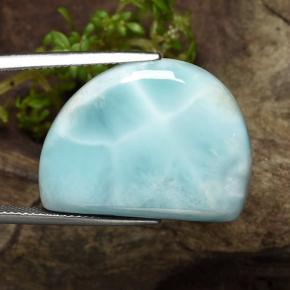 30.40 ct Green Larimar Stone, Natural Larimar in Half Moon Cabochon Shape for Sale