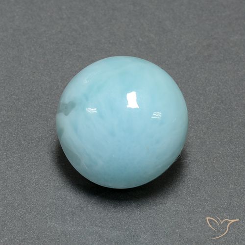 6.5 ct Round Larimar, 11.7 mm From the Dominican Republic, Photo A