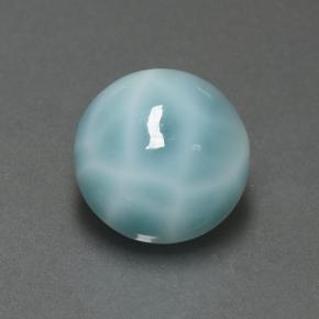 6.91 ct Blue Larimar Stone, Natural Larimar in Round Cabochon Shape for Sale