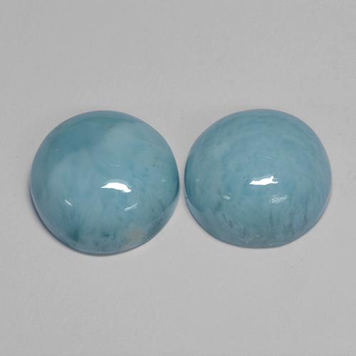 Sky Blue Larimar Gem - 6.9ct Round Cabochon (ID: 505531)