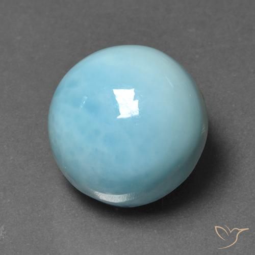 6.89 ct Blue Larimar Stone, Natural Larimar in Round Cabochon Shape for Sale
