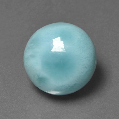 Light Sky Blue Larimar Edelstein - 6.3ct Rund Cabochon (ID: 505537)