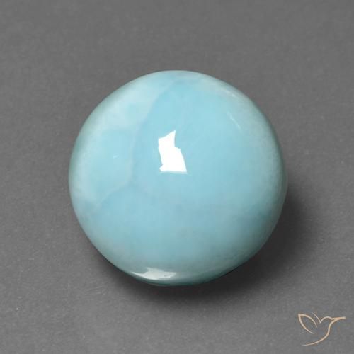 6.92 ct Blue Larimar Stone, Natural Larimar in Round Cabochon Shape for Sale