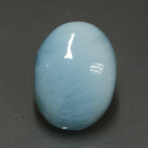 Light Blue Larimar Gem - 7.6ct Oval Cabochon (ID: 505539)