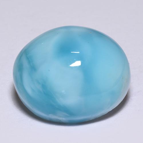 4.96 ct Blue Larimar Gemstone, Larimar Gem in Oval Cabochon Shape for Sale.