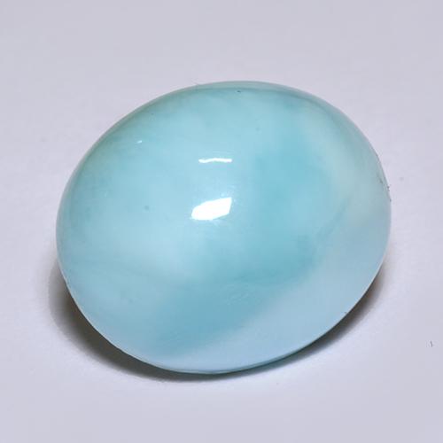 5.63 ct Blue Larimar Gemstone, Larimar Gem in Oval Cabochon Shape for Sale.