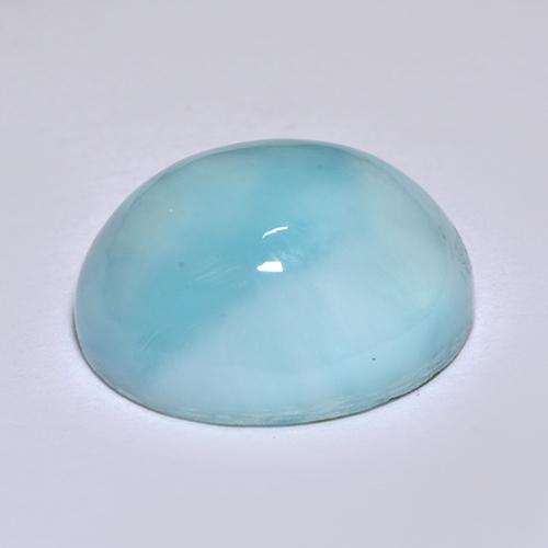 5.63 ct Blue Larimar Stone, Natural Larimar in Oval Cabochon Shape for Sale