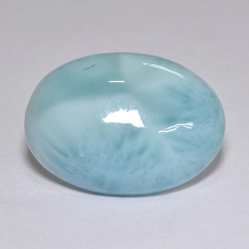 9.39 ct Blue Larimar Gemstone, Larimar Gem in Oval Cabochon Shape for Sale.