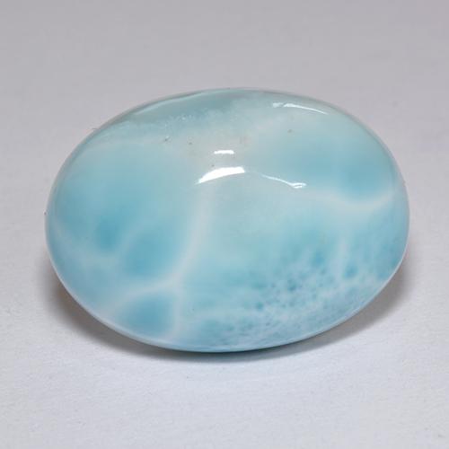 12.89 ct Blue Larimar Gemstone, Larimar Gem in Oval Cabochon Shape for Sale.