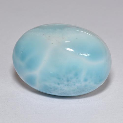 12.89 ct Blue Larimar Stone, Natural Larimar in Oval Cabochon Shape for Sale